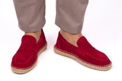 Abarca Shoes Alpargata Mocasín^Mocasín Piel Rojo Ingles