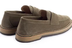 Abarca Shoes Zapatos De Piel^Mocasín Piel Serraje Gris Verde