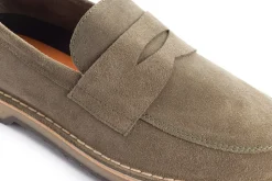 Abarca Shoes Zapatos De Piel^Mocasín Piel Serraje Gris Verde