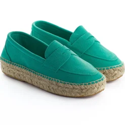 Abarca Shoes Alpargatas De Verano^Mocasín Piel Turquesa