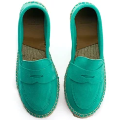 Abarca Shoes Alpargatas De Verano^Mocasín Piel Turquesa