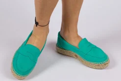 Abarca Shoes Alpargatas De Verano^Mocasín Piel Turquesa