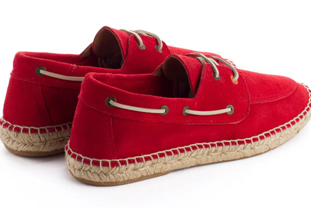 Abarca Shoes Alpargatas De Verano^Nautico Piel Rojo 556