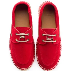 Abarca Shoes Alpargatas De Verano^Nautico Piel Rojo 556