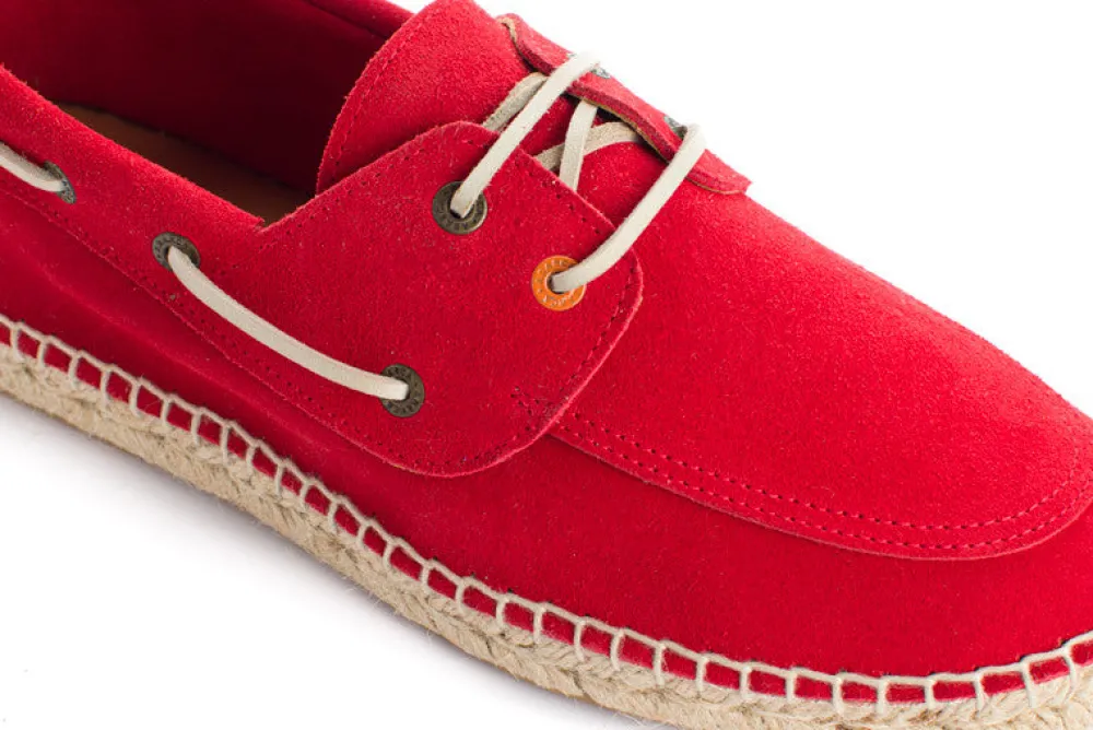 Abarca Shoes Alpargatas De Verano^Nautico Piel Rojo 556