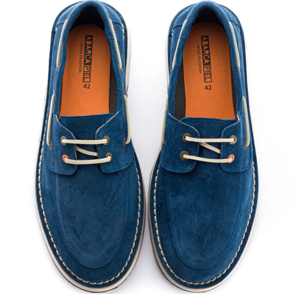 Abarca Shoes Nauticos^Nautico Piel Serraje Azul