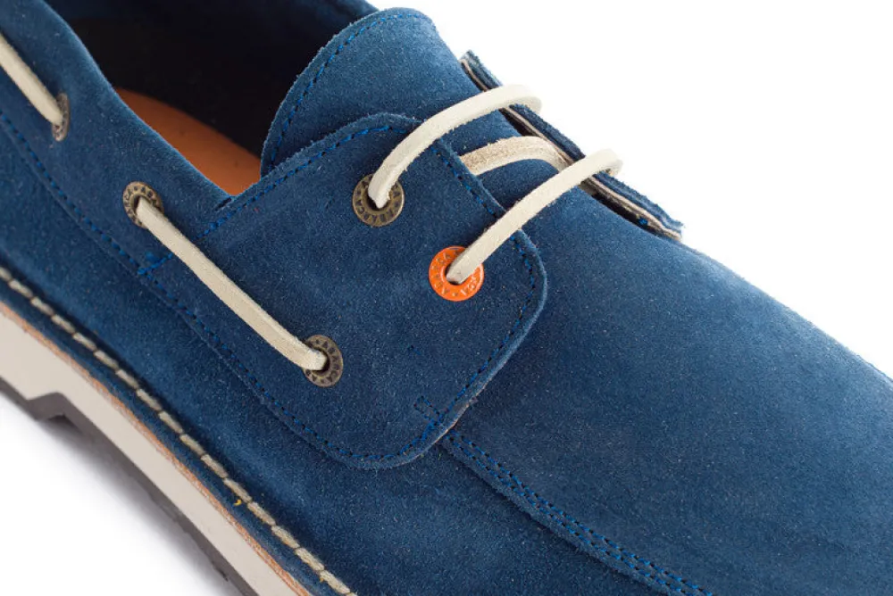 Abarca Shoes Nauticos^Nautico Piel Serraje Azul