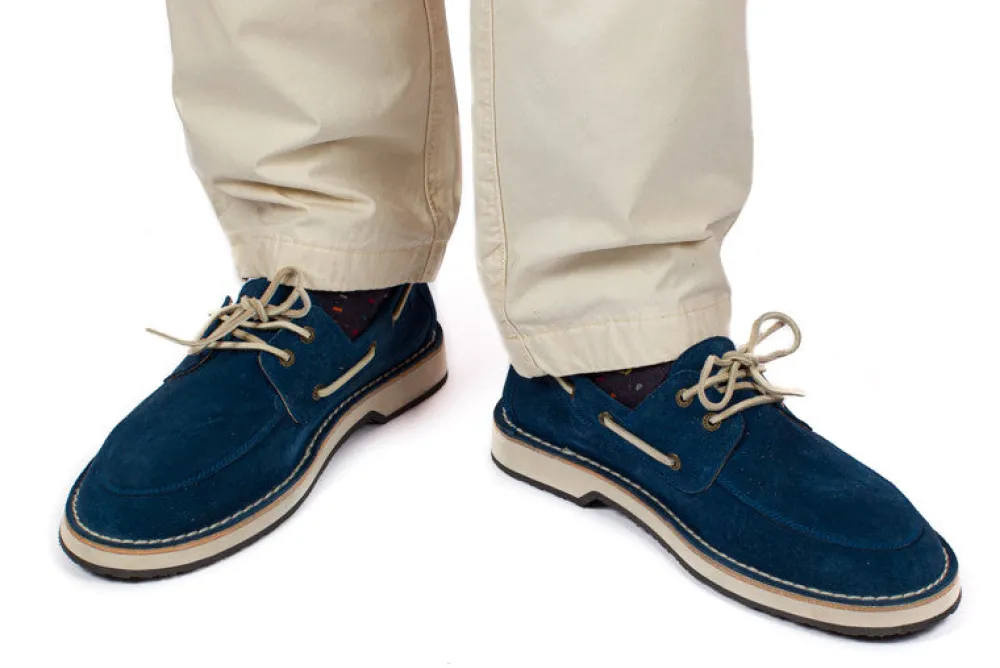 Abarca Shoes Nauticos^Nautico Piel Serraje Azul