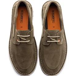 Abarca Shoes Nauticos^Nautico Piel Serraje Gris Verde