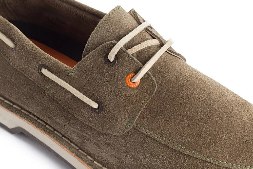 Abarca Shoes Nauticos^Nautico Piel Serraje Gris Verde