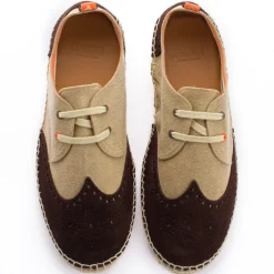 Abarca Shoes Alpargatas Oxford^Oxford Piel Beige + Chocolate