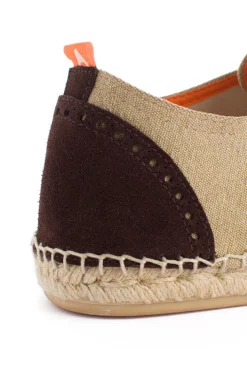 Abarca Shoes Alpargatas Oxford^Oxford Piel Beige + Chocolate