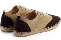 Abarca Shoes Alpargatas De Verano^Oxford Piel Beige + Chocolate