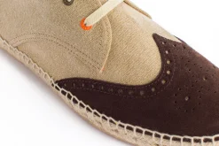 Abarca Shoes Alpargatas De Verano^Oxford Piel Beige + Chocolate