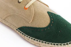 Abarca Shoes Alpargatas De Verano^Oxford Piel Beige + Esmeralda