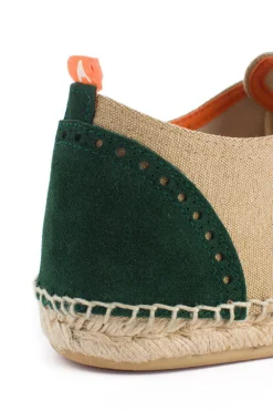 Abarca Shoes Alpargatas Oxford^Oxford Piel Beige + Esmeralda