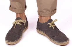 Abarca Shoes Alpargatas De Verano^Oxford Piel Gris 870