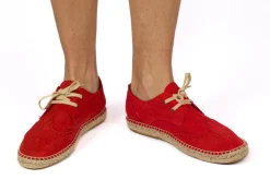 Abarca Shoes Alpargatas Oxford^Oxford Piel Rojo