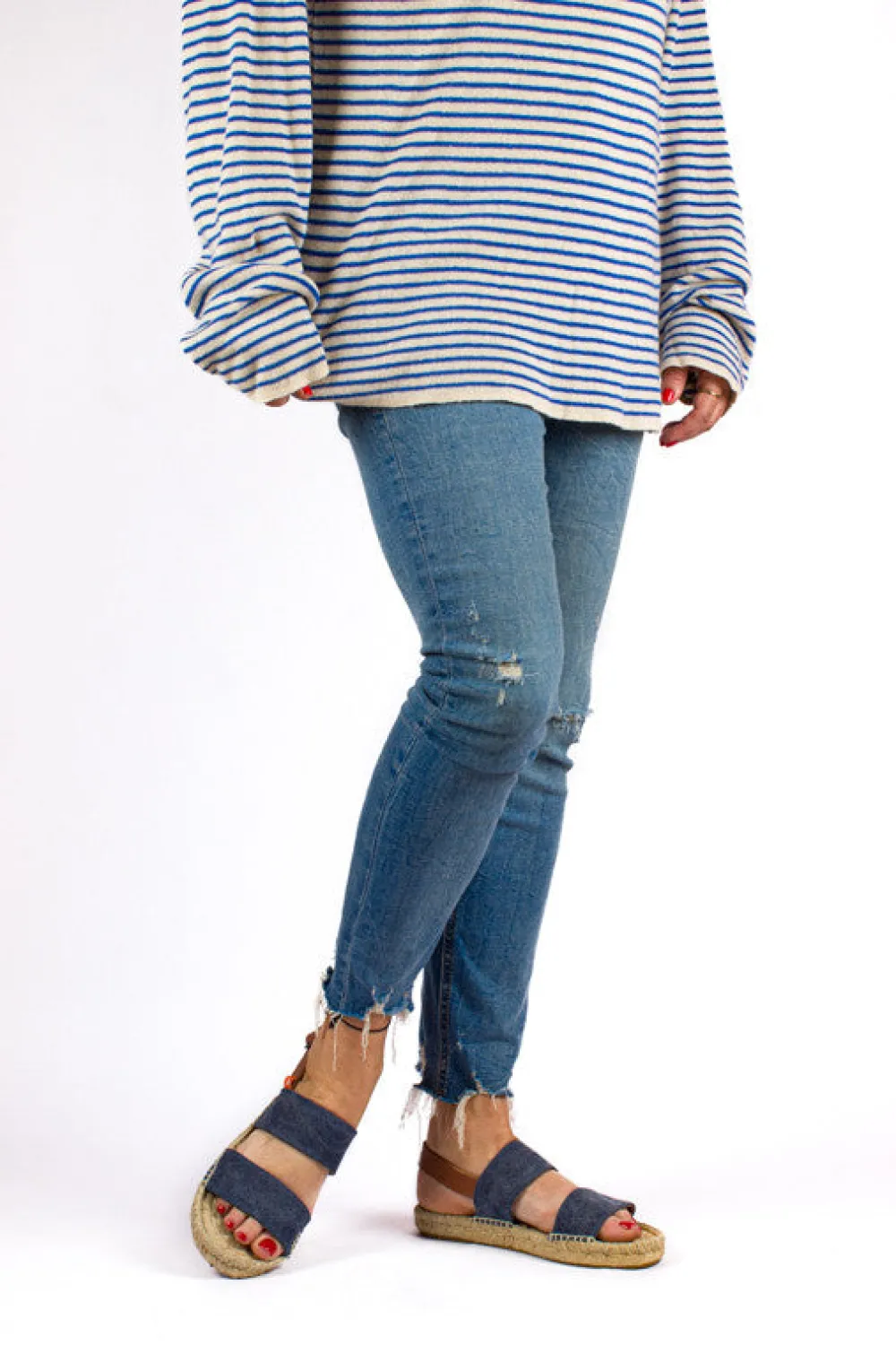 Abarca Shoes Alpargatas De Verano^Pascale Domine Marino Sandalias De Yute