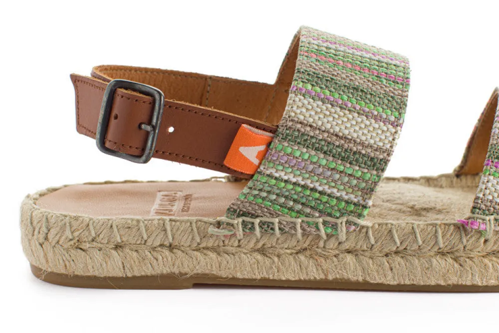 Abarca Shoes Alpargatas De Verano^Pascale Mayoral Verde Sandalias De Yute