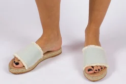 Abarca Shoes Alpargatas De Verano^Sandalias De Yute Santorini Unisex Color Celeste