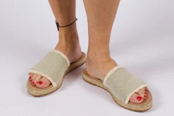 Abarca Shoes Alpargatas De Verano^Sandalias De Yute Santorini Unisex Color Kaki