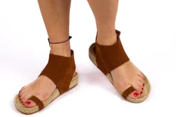 Abarca Shoes Alpargatas De Verano^Sandalias Piel Ibiza Marron