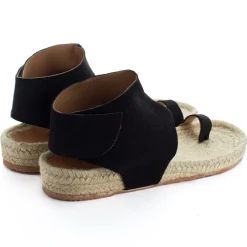 Abarca Shoes Sandalias Yute^Sandalias Piel Ibiza Negro