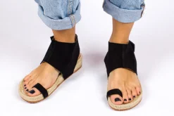 Abarca Shoes Alpargatas De Verano^Sandalias Piel Ibiza Negro