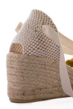 Abarca Shoes Alpargatas Yute^Sicilia Cuna Cinta Piel Amarillo