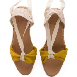Abarca Shoes Alpargatas Con Cuñas^Sicilia Cuna Cinta Piel Amarillo