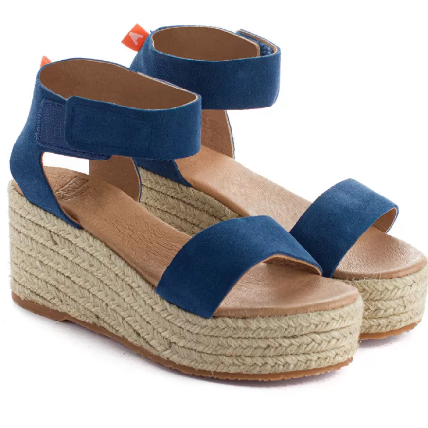 Alpargatas De Verano^Abarca Shoes Alpargatas Cuna Piel Mallorca Azul Jeans 164