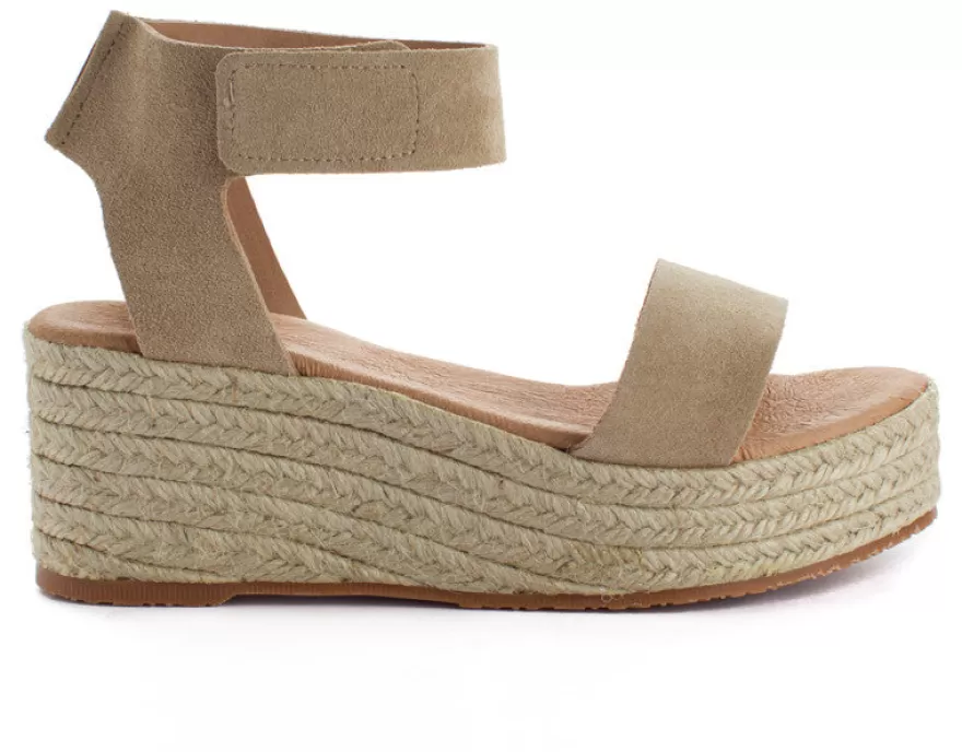 Alpargatas Con Cuñas^Abarca Shoes Alpargatas Cuna Piel Mallorca Beige