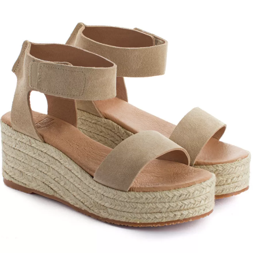 Alpargatas Con Cuñas^Abarca Shoes Alpargatas Cuna Piel Mallorca Beige