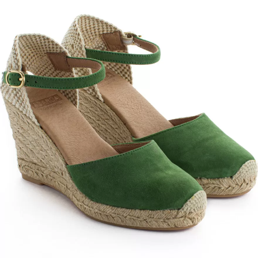 Alpargatas Con Cuñas^Abarca Shoes Alpargatas Cuna Piel Radel Verde