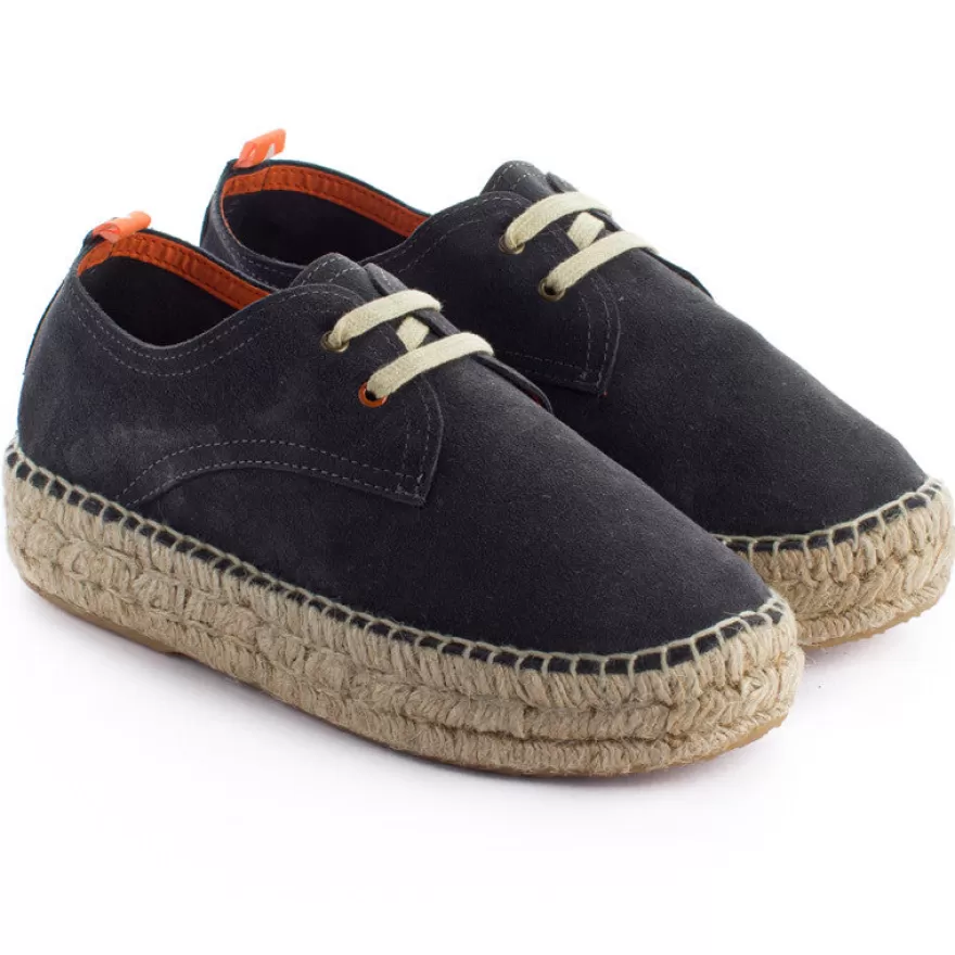 Alpargatas Con Cordones^Abarca Shoes Blucher Piel Basalto