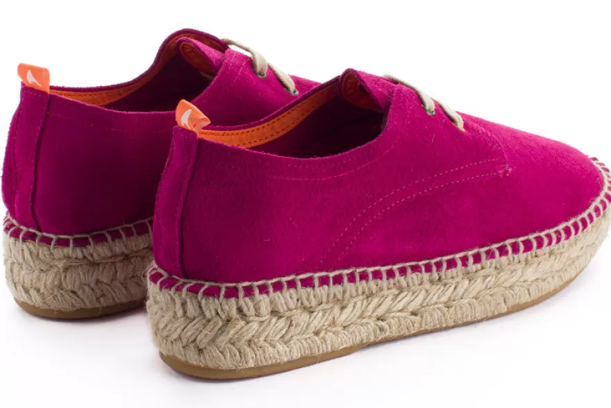 Alpargatas Con Cordones^Abarca Shoes Blucher Piel Fucsia