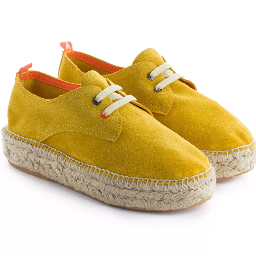 Alpargatas Con Cordones^Abarca Shoes Blucher Piel Limon