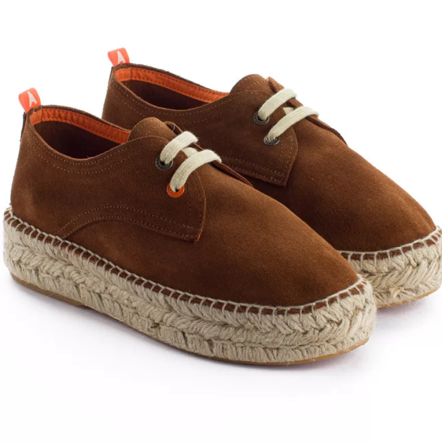 Alpargatas Con Cordones^Abarca Shoes Blucher Piel Marron 294