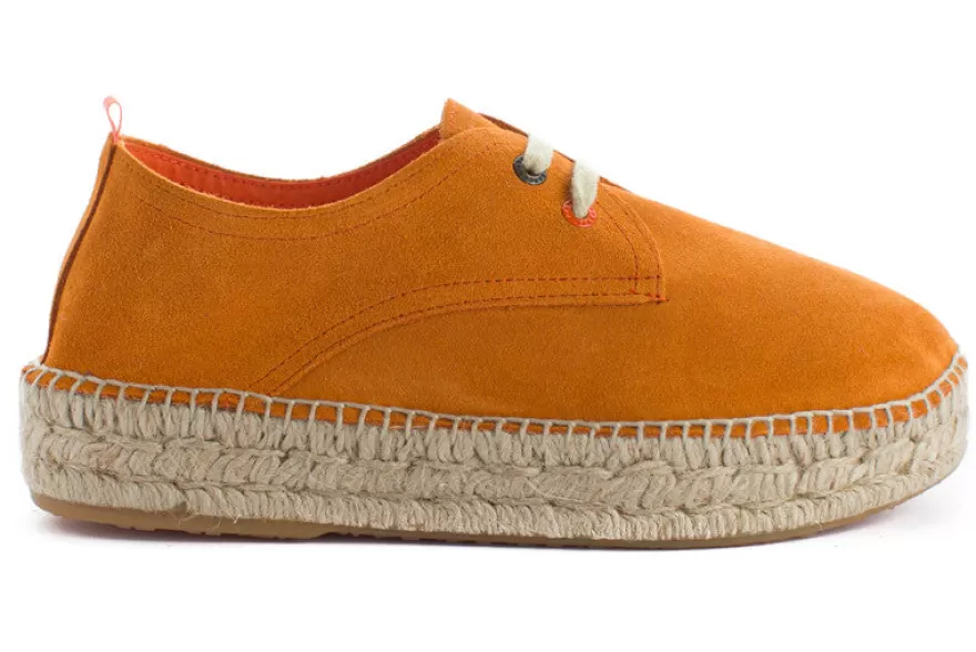 Alpargatas Con Cordones^Abarca Shoes Blucher Piel Orange