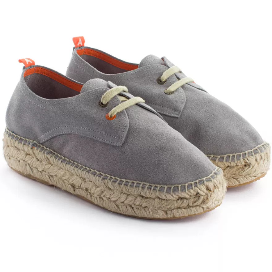 Alpargatas Con Cordones^Abarca Shoes Blucher Piel Perla 823