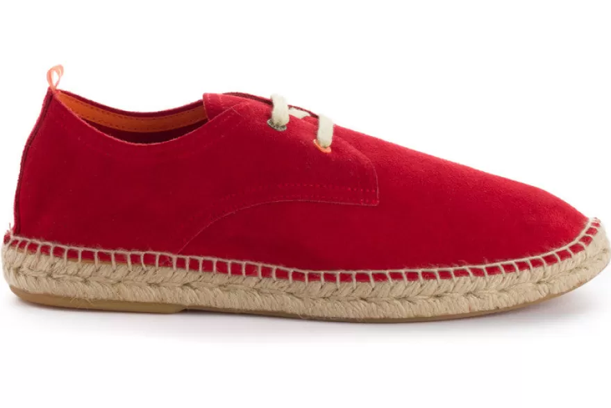 Alpargatas De Verano^Abarca Shoes Blucher Piel Rojo