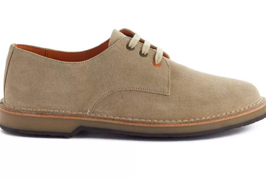 Zapatos De Piel^Abarca Shoes Blucher Piel Serraje Beige