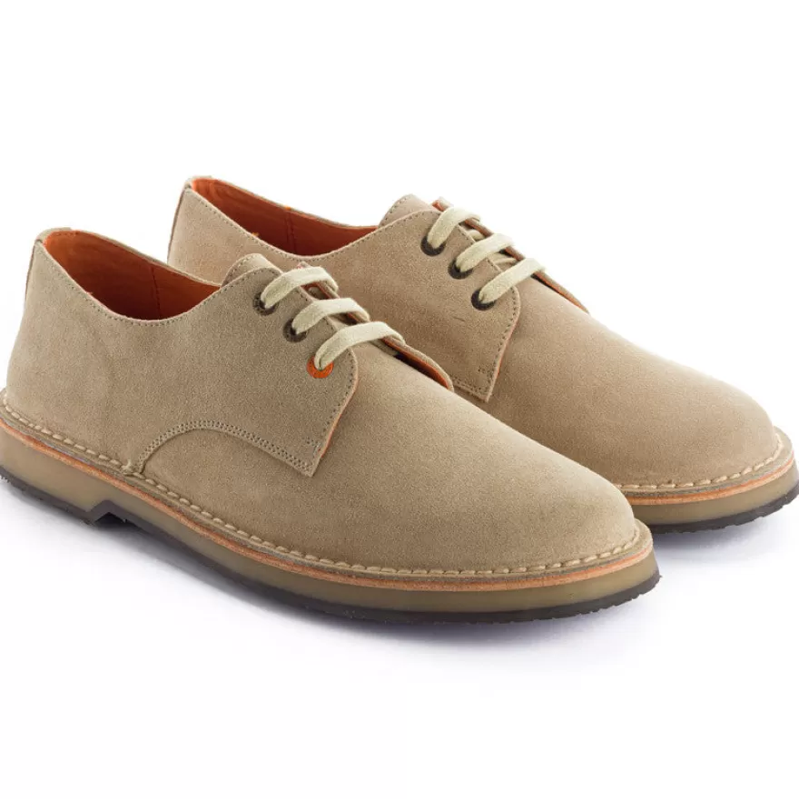 Zapatos De Piel^Abarca Shoes Blucher Piel Serraje Beige