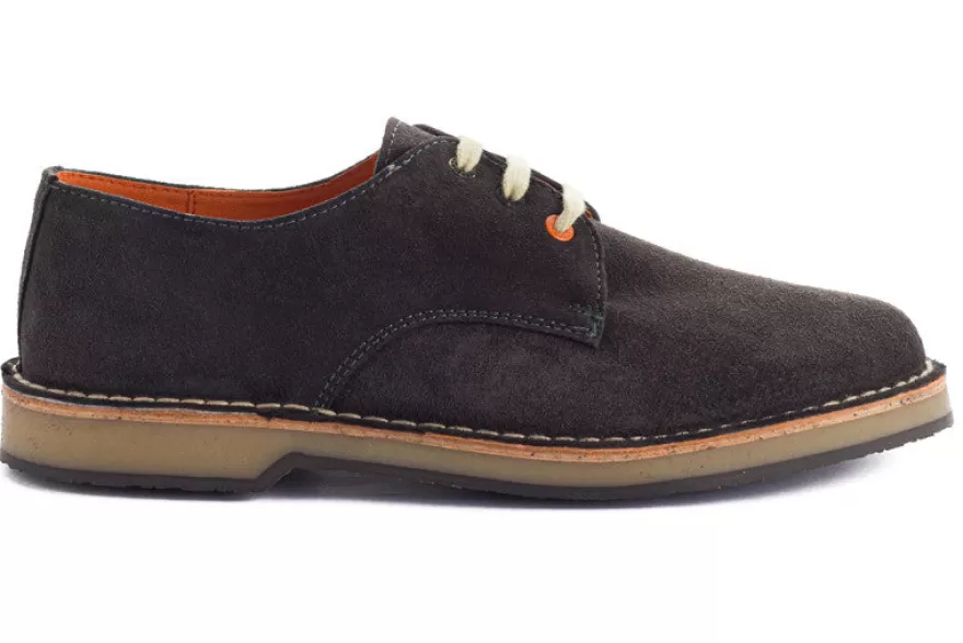 Zapatos De Piel^Abarca Shoes Blucher Piel Serraje Gris