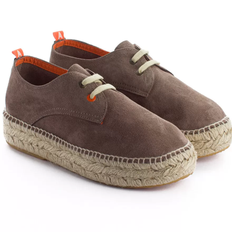 Alpargatas Con Cordones^Abarca Shoes Blucher Piel Topo