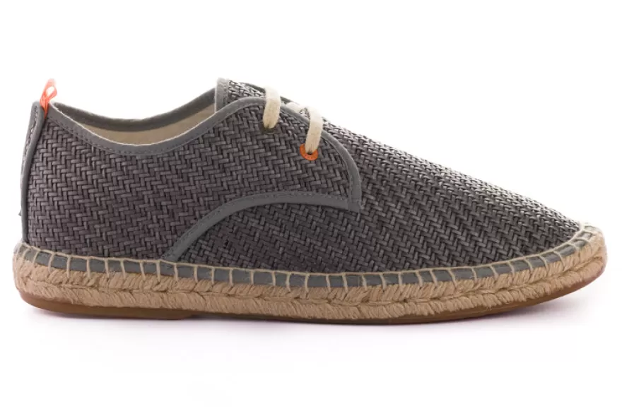 Alpargatas De Verano^Abarca Shoes Blucher Rafia Gris