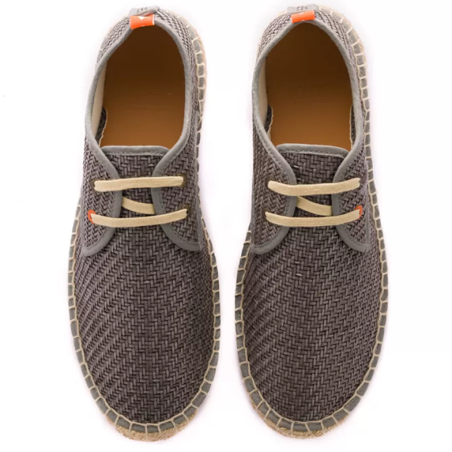 Alpargatas De Verano^Abarca Shoes Blucher Rafia Gris