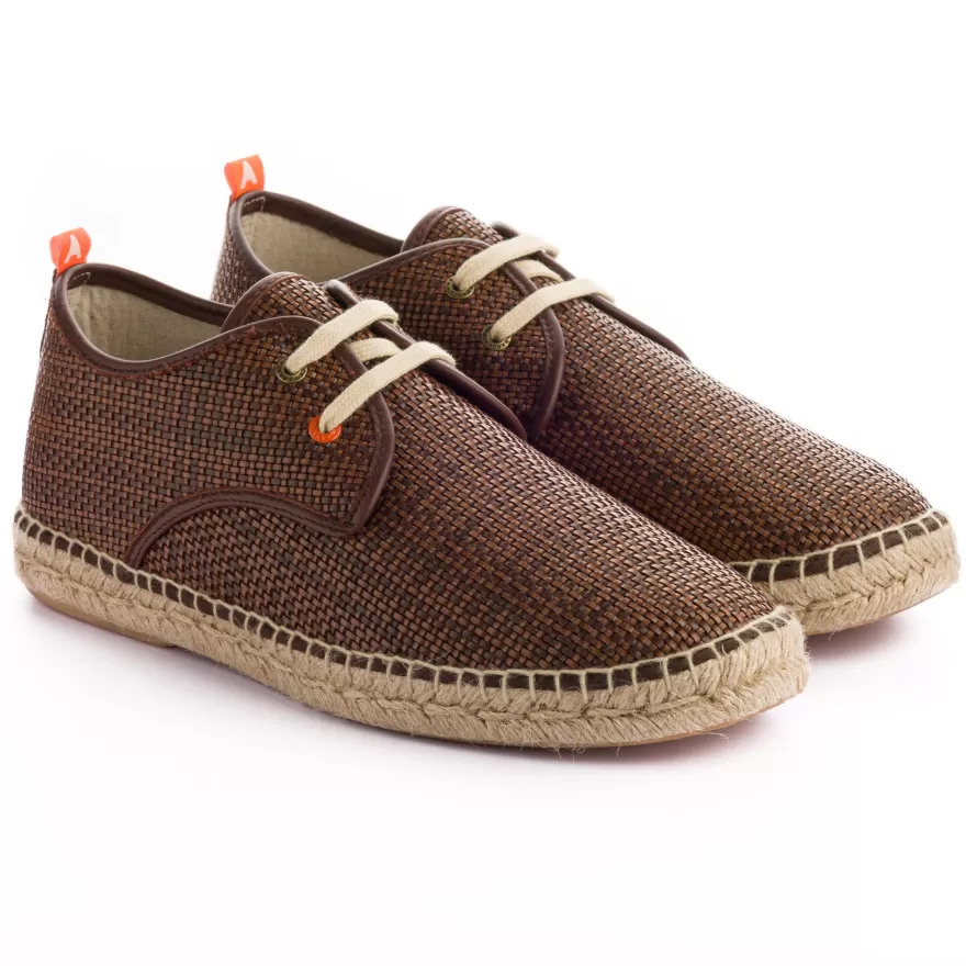 Alpargatas Con Cordones^Abarca Shoes Blucher Rafia Marron