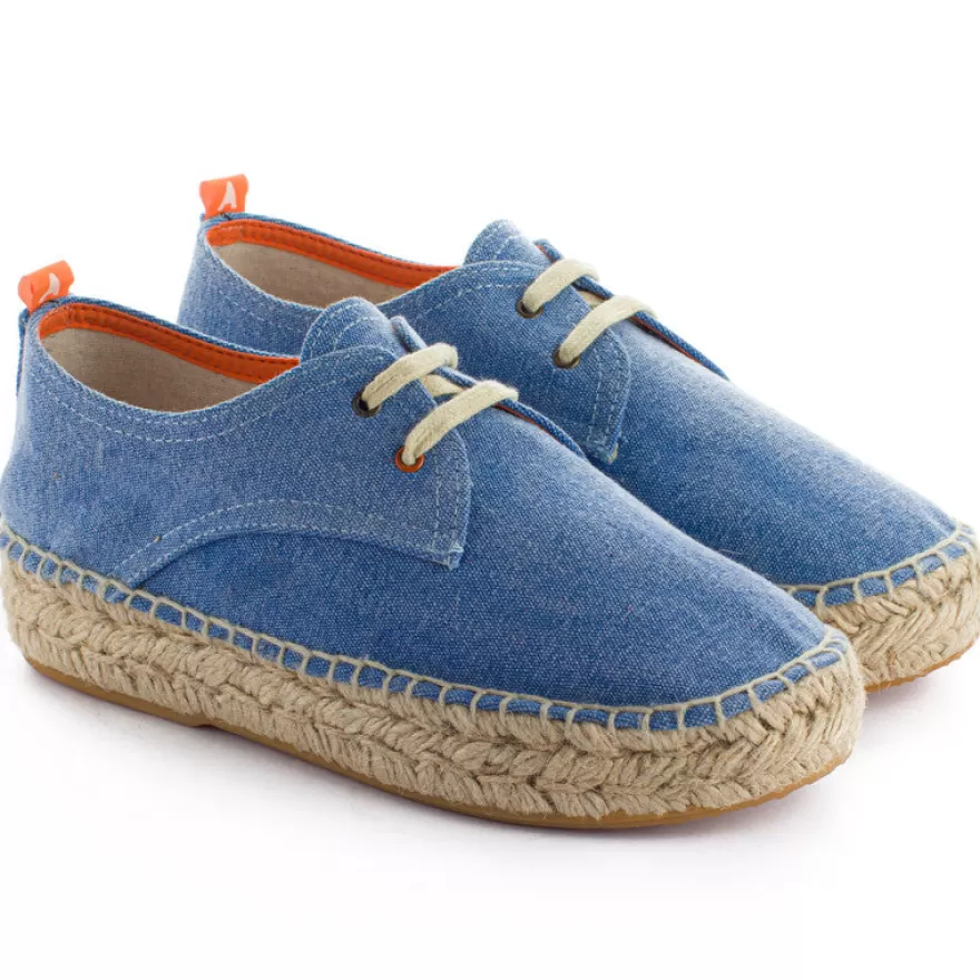 Alpargatas Con Cordones^Abarca Shoes Blucher Terra Azul